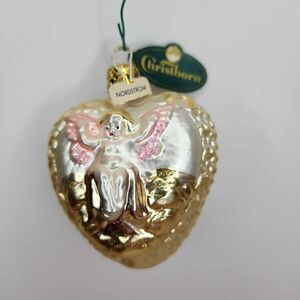 Christborn MouthBlown Glass Heart Angel Christmas Ornament Vintage Nordstrom